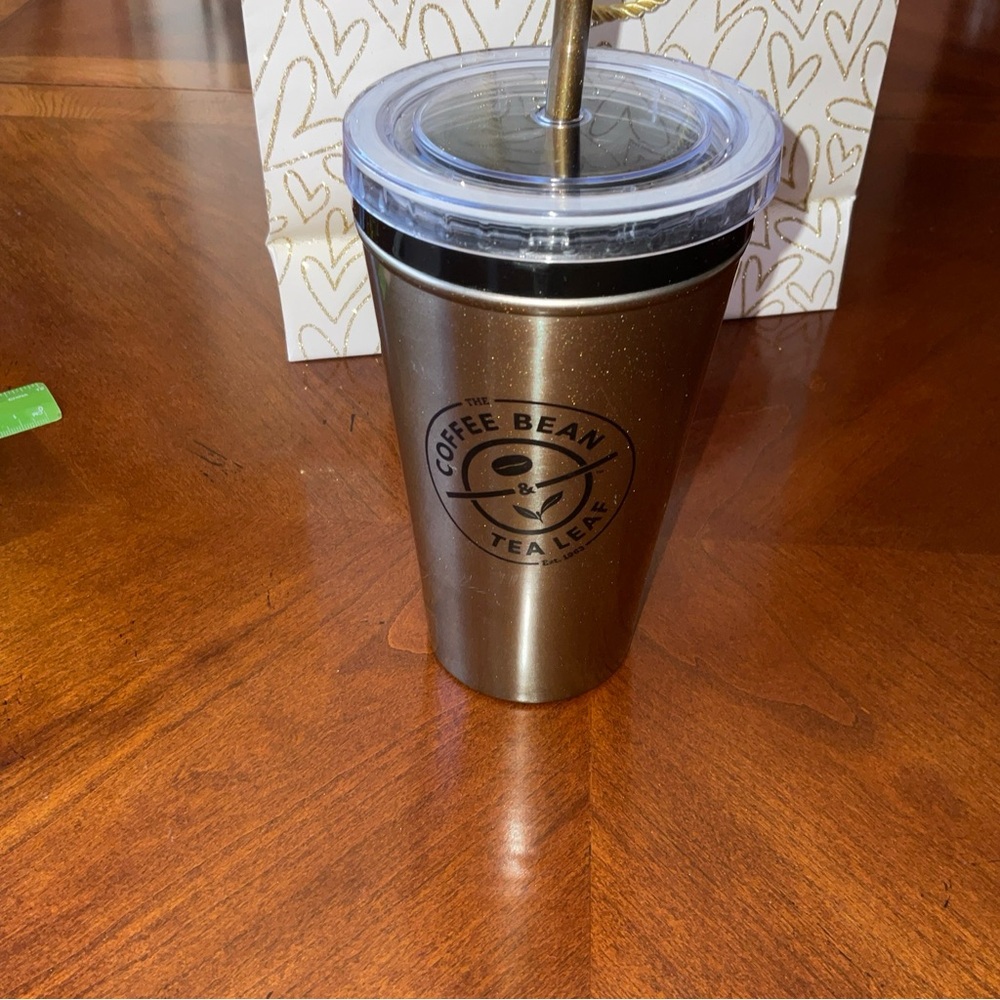 Coffee Bean & Tea Leaf Bronze Color, cold tumbler, 16 oz, RARE, HTF - Picture 4 of 13